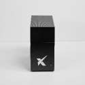 X-6 R7 7700X + RTX 5060Ti 16GB XEN BLACK gaming desktop - black tower, front angle view