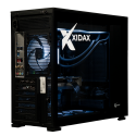 X-6 R7 7700X + RTX 5060Ti 16GB XEN BLACK gaming desktop - black case with glass panel, blue interior lighting