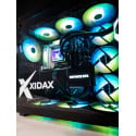 Close-up of RGB fans and liquid cooling inside Xidax X-6 9800X3D RTX 5090 ONAMI Black PC