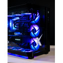 X-6 9800X3D + RTX 5090 ONAMI BLACK gaming desktop - black case with blue RGB and glass panel