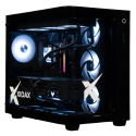 X-6 9800X3D + RTX 5090 ONAMI BLACK gaming desktop - black case, glass panel, white LED fans
