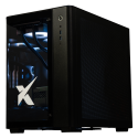 X-6 9800X3D + RTX 5090 ONAMI BLACK gaming desktop - black case, glass panel, blue interior lighting