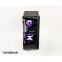 X-6 RTX 5070 + i7 14700F TENRAI BLACK gaming desktop - black case with glass panel, purple RGB