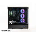 X-6 RTX 5070 + i7 14700F TENRAI BLACK gaming desktop - black glass case with RGB fans lit purple/blue