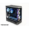 X-6 RTX 5070 + i7 14700F TENRAI BLACK gaming desktop - black case with RGB fans, glass side panel