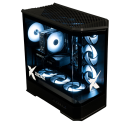 X-6 RTX 5070 + i7 14700F TENRAI BLACK gaming desktop - black case with white RGB lighting, glass side panel