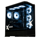 X-6 RTX 5070 + i7 14700F TENRAI BLACK gaming desktop - black case with white RGB fans and glass panel