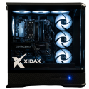 X-6 RTX 5070 + i7 14700F TENRAI BLACK gaming desktop - black case with glass panel, white RGB fans, visible internals